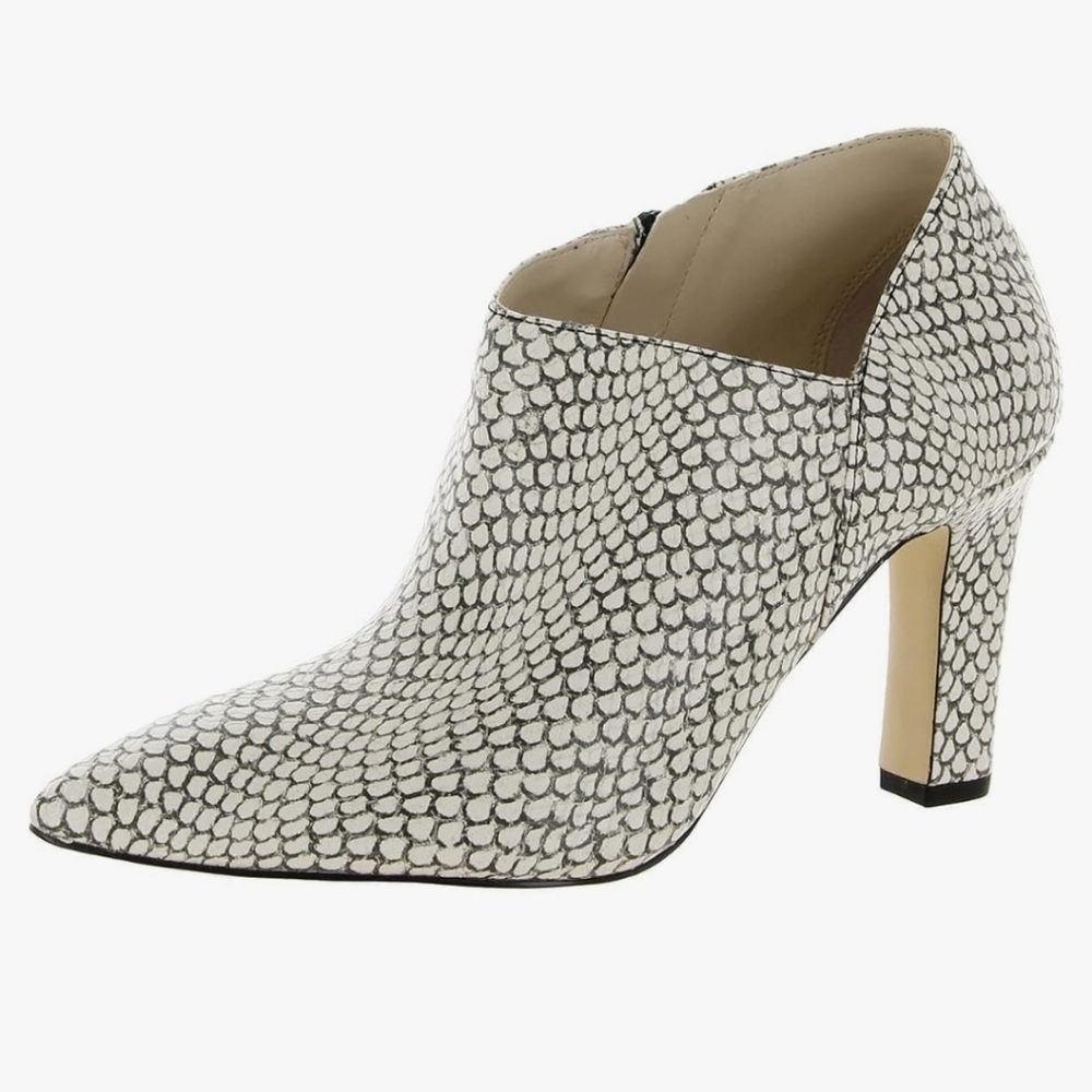 Cole Haan Vestry Pointed Toe Snake Print Heeled Boot 9.5 New